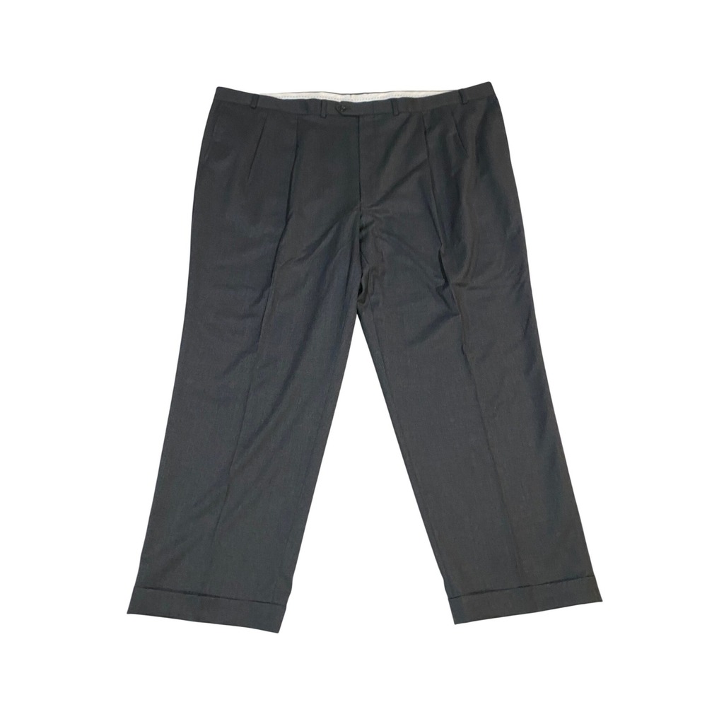Lauren Ralph Lauren Mens 42x31 Wool Dress Pants Charcoal Gray Pleated Cuffed